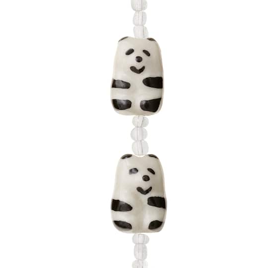 Black &#x26; White Ceramic Panda Beads, 19mm by Bead Landing&#x2122;